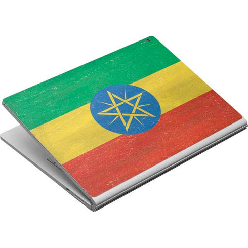 Ethiopia Flag Distressed Surface Book Skin
